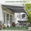 JolyDale Polyester Cover Retractable Patio Awning-129912405