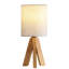 Ensemble de 2 lampes de table en bois modernes avec interrupteur à bascule, lampe de table de chevet à base en bois naturel pour le salon, douille E26 (sans ampoule incluse)