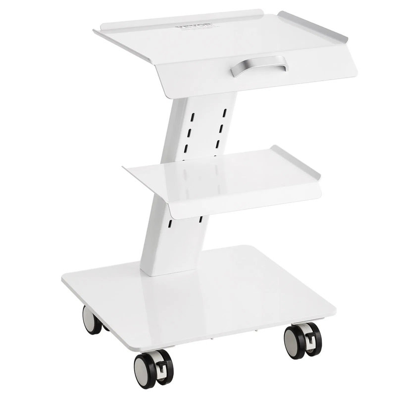 3-tier Mobile Lab Cart, Tray Rolling Clinic Cart (220lbs Load) – Perfect For Medical/beauty Supplies, 15.75”×16.34”×23.82” Shelves (ample Space), Silent Casters (smooth Mobility), 10-min Quick Assembly