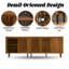 Buffet buffet avec 5 portes, armoire de rangement crédence pour le salon, salle à manger, brun