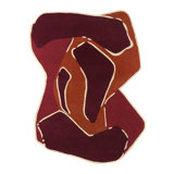 Muse Hand Tufted Wool Abstract Area Rug in Rouge