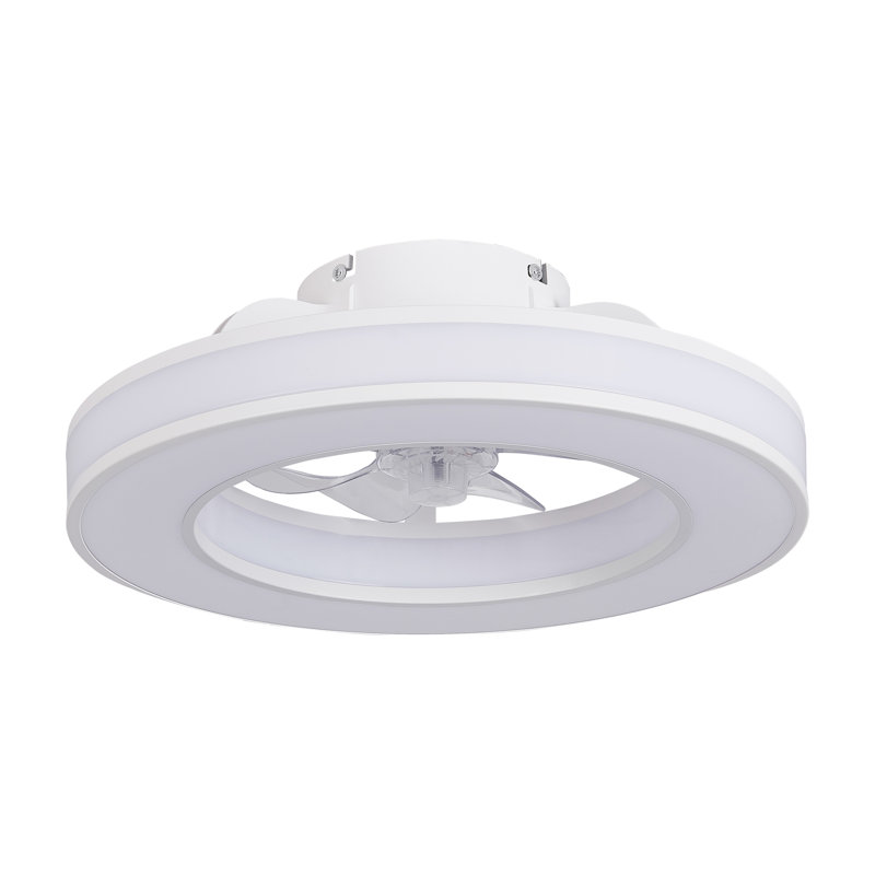 17’’ RGB LED Ceiling Fan With Light, Remote Control, Dimmable 3 Color Temperature, Flush Mount Fan Light For Bedroom Living Room