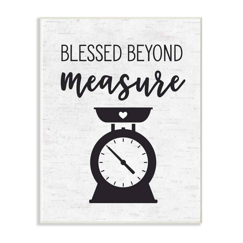 « bénis-out measure scale », reproduction d’art subtil bouleau typographie», impression, H 18 po x l 12,5 po x P 0,5 po