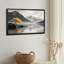 Art sur toile, arbre jaune sur un affleurement rocheux avec montagnes enneigées-1574989392