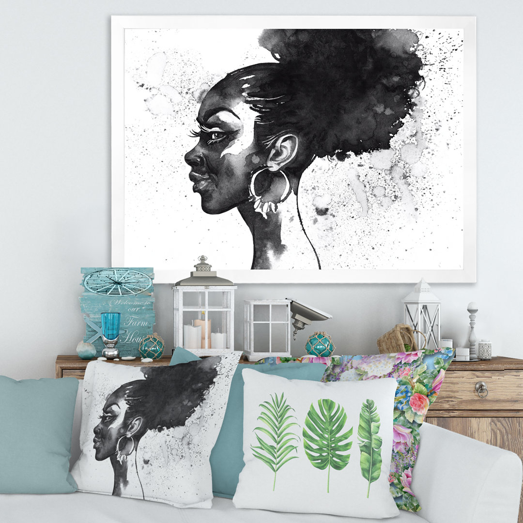 " Monochrome Portrait Of African American Woman I " Painting Print East Urban Home 