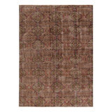 Vintage Turkish Rug, Beige-Brown With All-Over Floral Medallions – Rug & Kilim