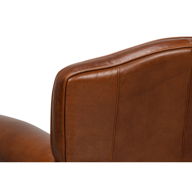Elite Swivel Armchair, Dark Brown Genuine Leather
