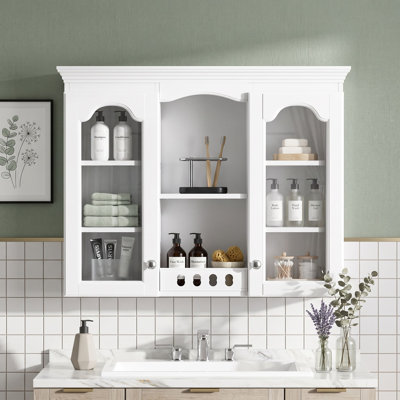 Armoire à pharmacie murale avec tablettes réglables et 2 portes