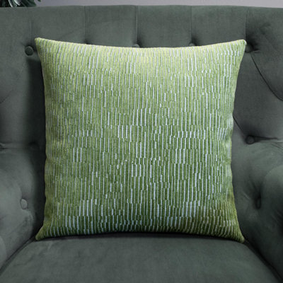 Ensemble de coussins décoratifs à rayures texturées vert et bleu Thomas Collection®