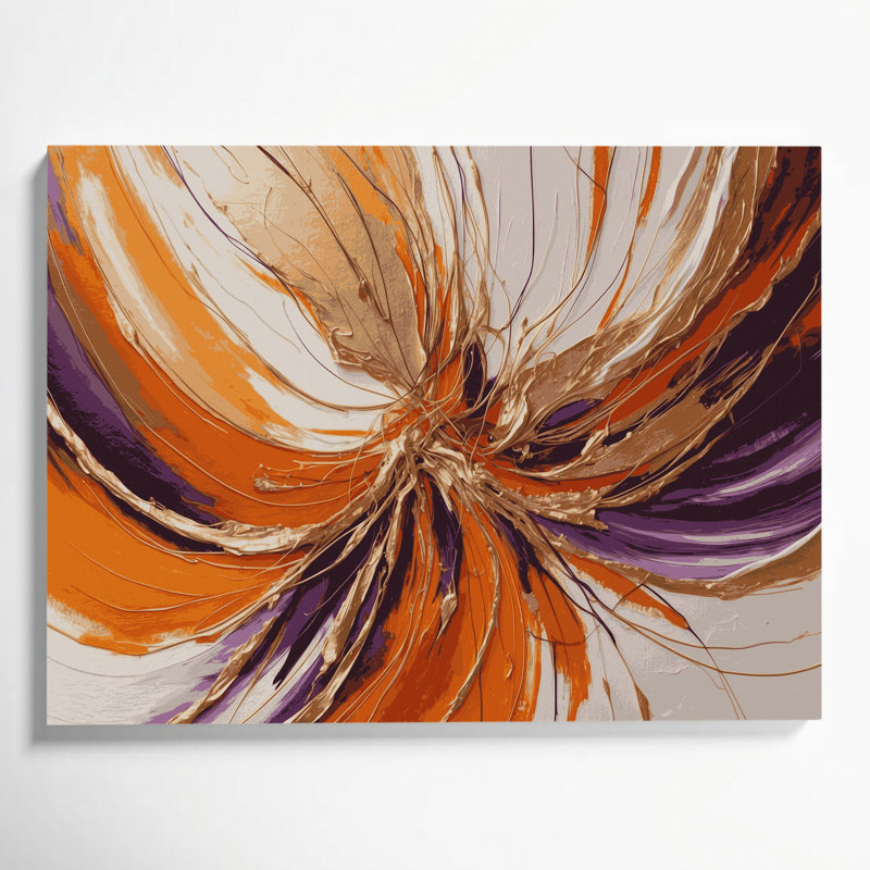 «Lyrical Abstraction 98», art mural sur toile brune, H 12 po x l 18 po