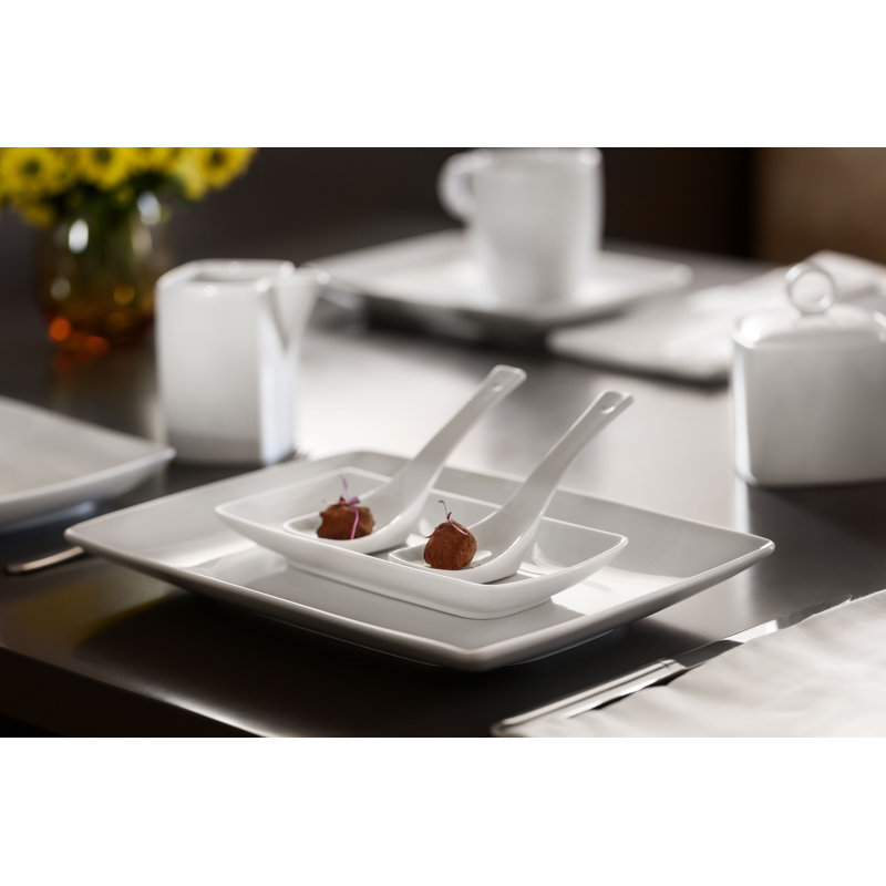 Carré White Porcelain Appetizer Plate