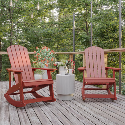 Chaise berçante Adirondack intérieure / extérieure en polyrésine Baltazar