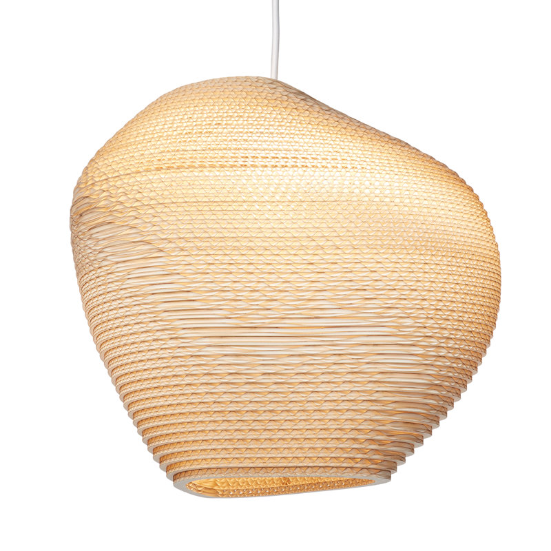 Scraplights Organic Pebbles Recycled Cardboard Pendant Light - Allyn, Blonde