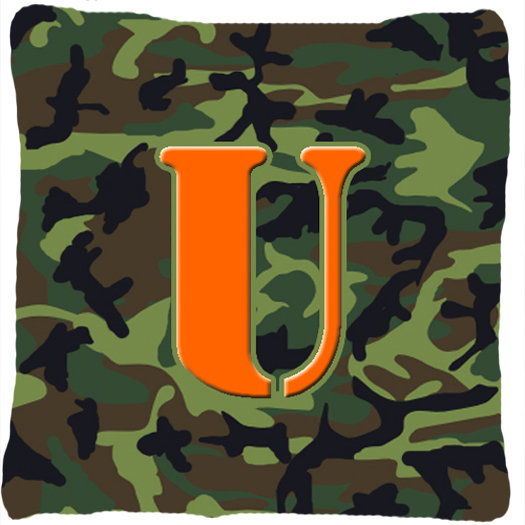 Monogram Initial Camo Indoor/Outdoor Throw Pillow Caroline's Treasures