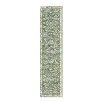 Boho Floral Rug Runner for Hallway 2x8, Non Slip Washable Runner Rug for Kitchen, Laundry, Bedroom, Entrance