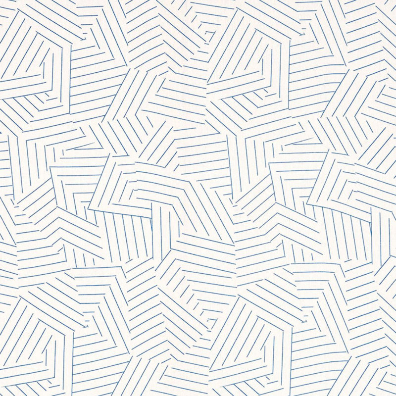 Schumacher x Miles Redd Deconstructed Stripe Fabric, Cobalt