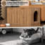 Enceinte de litière pour chat 31,5 pouces en noyer, grande armoire décorative cachée avec un design Mid-Century cannelé moderne pour les salons et les chambres