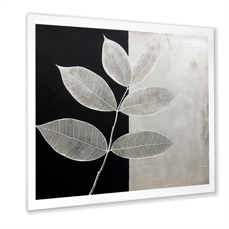 Laisser la silhouette en argent I, H 24 po x l 24 po x P 1 po, Cadre simple blanc