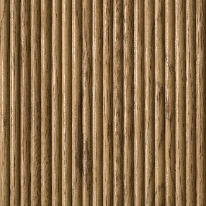Ensemble de chambre à coucher Vangundy 5 pièces, entièrement recouvert de tissu crème, style milieu du siècle, chêne clair