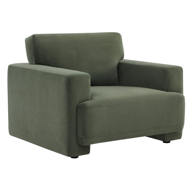 Fauteuil Ives, Velours performance olivine Soren