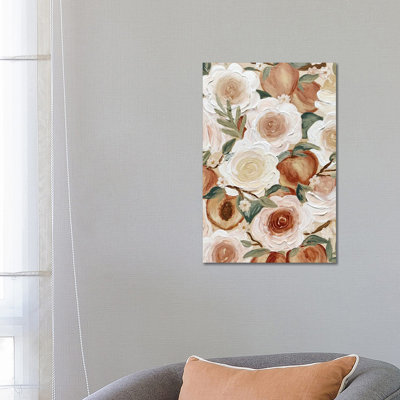 Floral Peaches by Katie Bryant - Wrapped Canvas Gallery-Wrapped Canvas Giclée