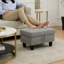 Repose-pieds en lin avec rivets
