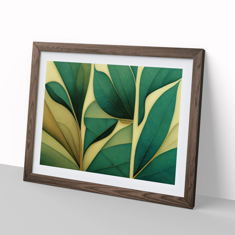 Spellbinding Leaf Abstract - Framed Print, 25cm H x 34cm W x 2cm D, Walnut Framed