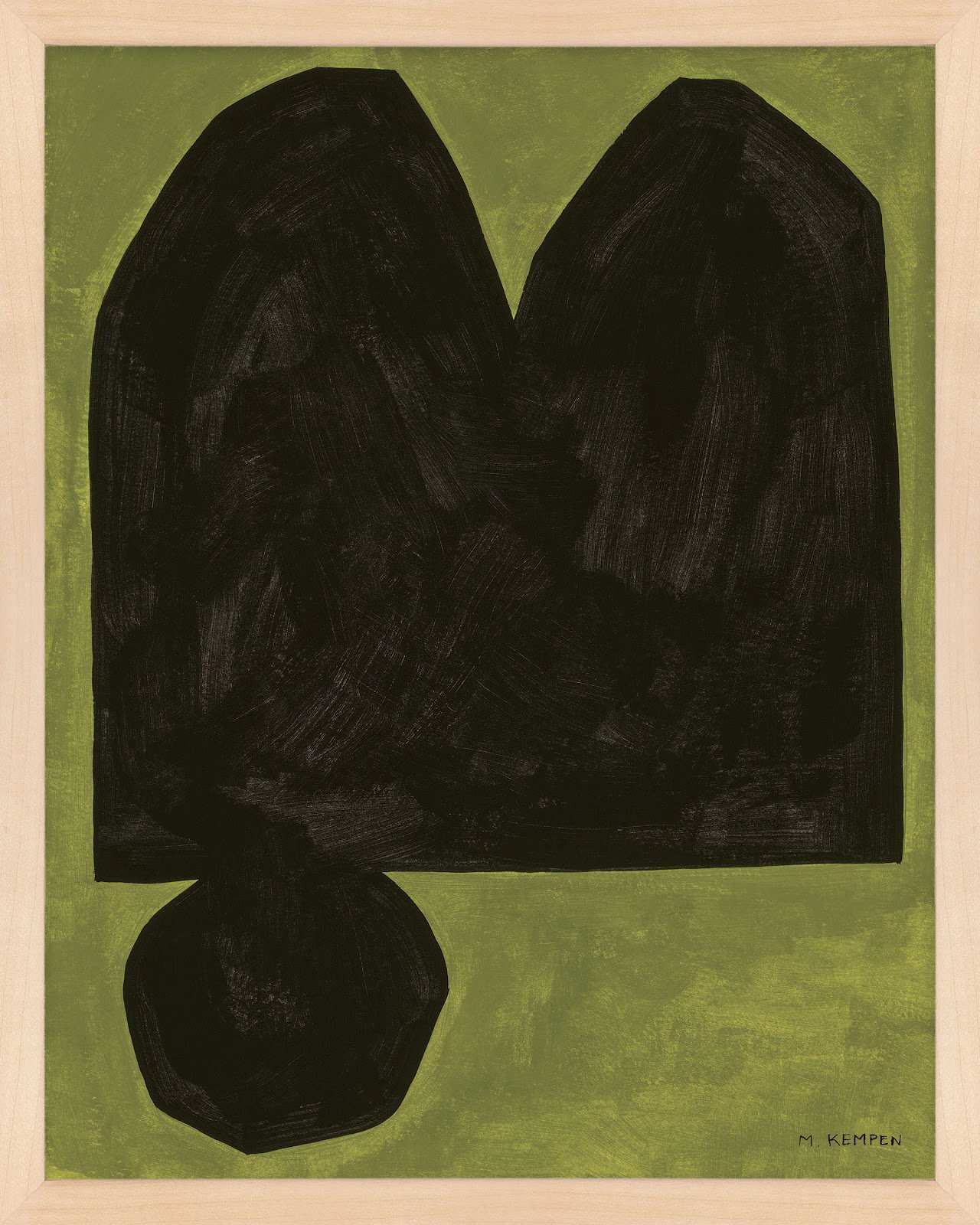 Lyndsey "Module on Green 3" Painting, Yellow, 30" H x 24" W x 1.25" D