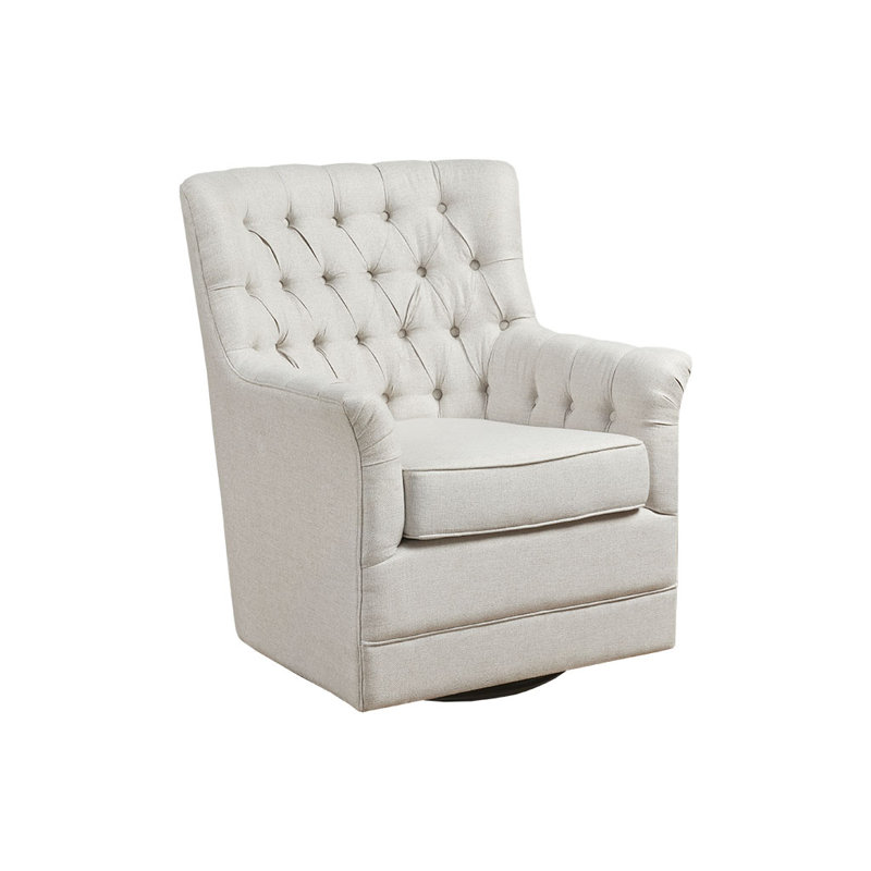 Fauteuil demi-tonneau pivotant de 30,25 po Erden, Polyester beige
