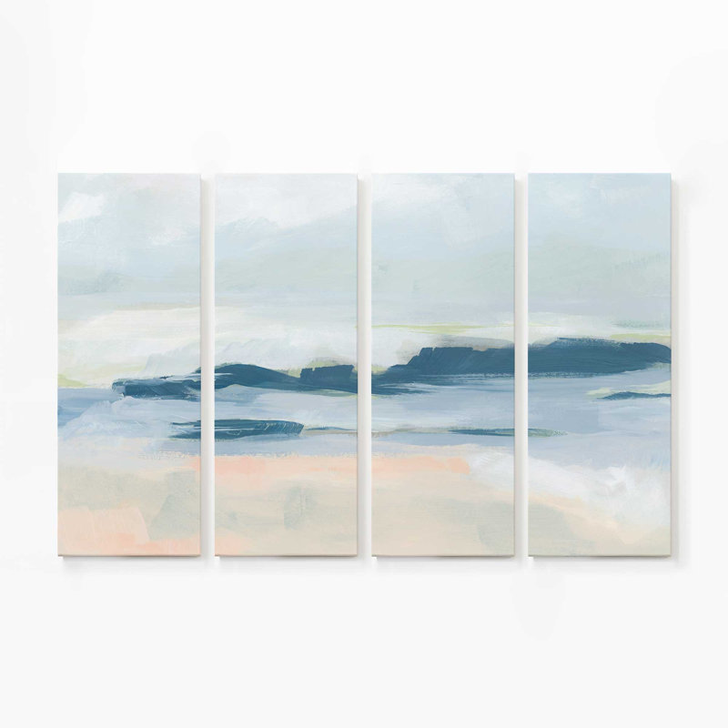 Impression sur toile Soft Coastal Layers II, Toile tendue, H 48 po x l 72 po x P 1,25 po, 1