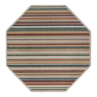 Dimesford Striped Patio Area Rug