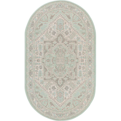 Tapis traditionnel Marciel couleur mousse