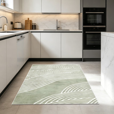 1pièces tapis vert sauge minimaliste vert sauge pour le salon, doux et confortable, convient à toutes les saisons, facile à entretenir, tapis de sol intérieur lavable à la machine, sous la table de ferme convenant à la table à manger, à la chambre à coucher, au bureau à domicile, ...