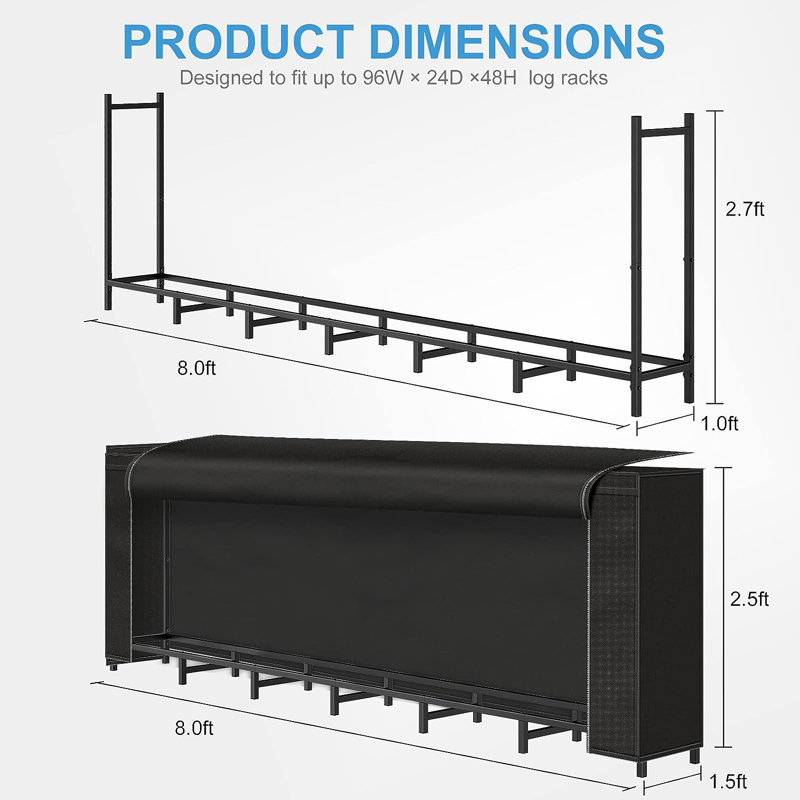 96'' W Metal Log Rack
