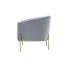 Fauteuil d'appoint Carlson, velours gris et finition dorée