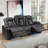 85" Wide Faux Leather Dual Motor Power Recliner Man Cave Sofa With Cup Holders Adjustable Headrest