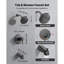 Ensemble de robinet de baignoire et de douche, complet avec pomme de douche à pluie de 5 pouces et bec de baignoire, douchette réglable à 8 réglages, ensemble de garniture de baignoire à poignée simple avec valve d'équilibrage de pression en laiton, finition dorée-136260330