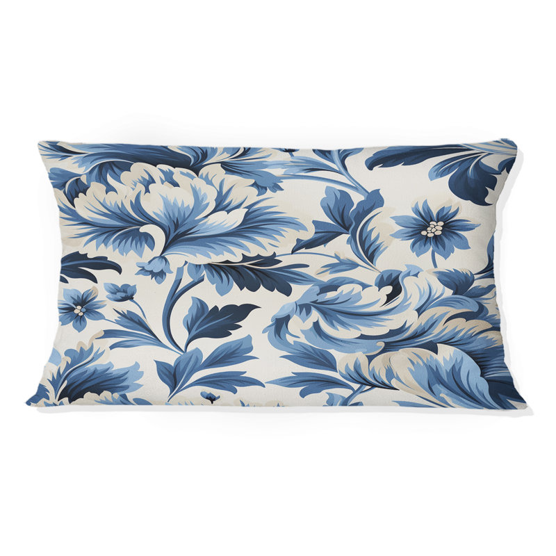 Pivoine nordique damassé Simplicity I - coussin à imprimé floral