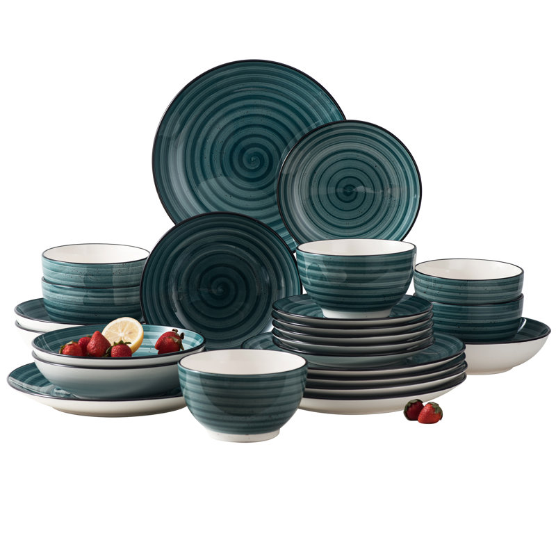 Bonbon Piece Dinnerware Set - Service for 6, Green