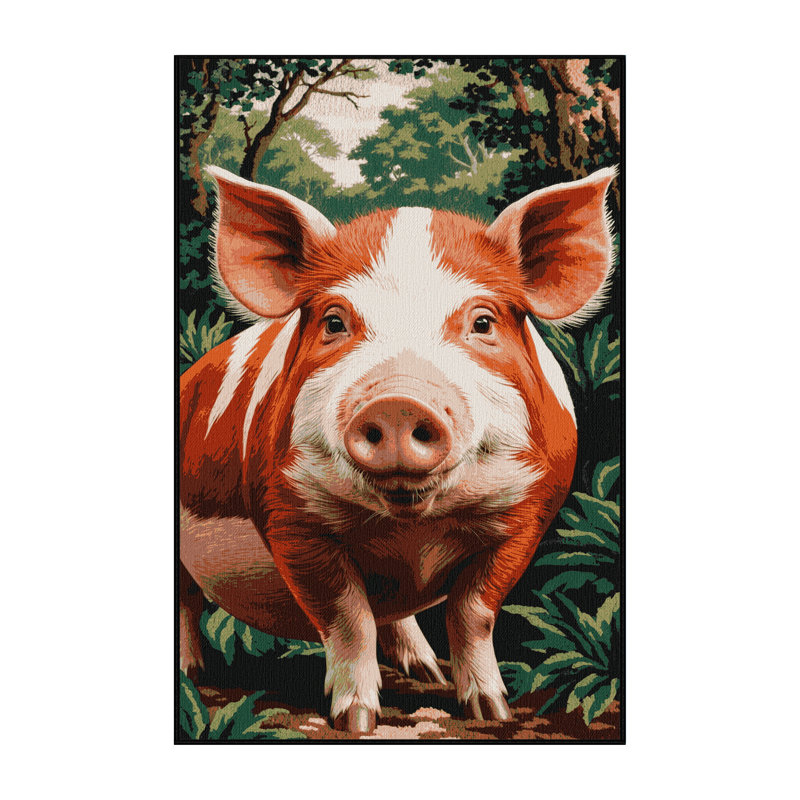 Washable River Hog Wildlife Area Rug, Rectangle 7' x 9'