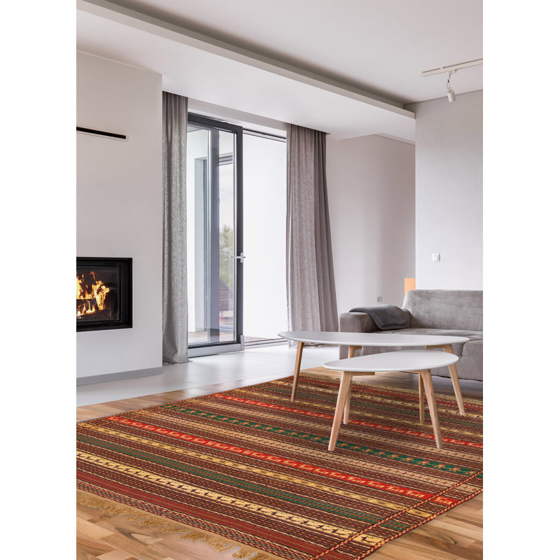Tapis unique en laine noué à la main Kashkoli nouvel âge 6 pi 7 po x 10 pi 2 po bourgogne foncé