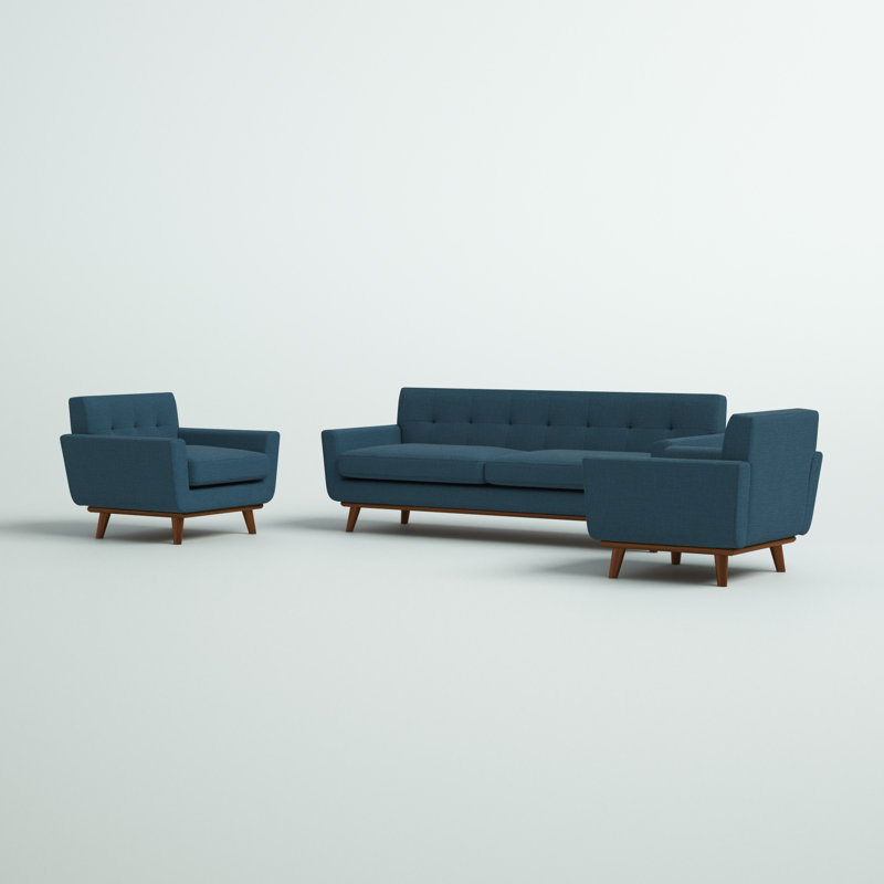 Modway Engage Armchairs and Sofa, Azure Polyester Blend