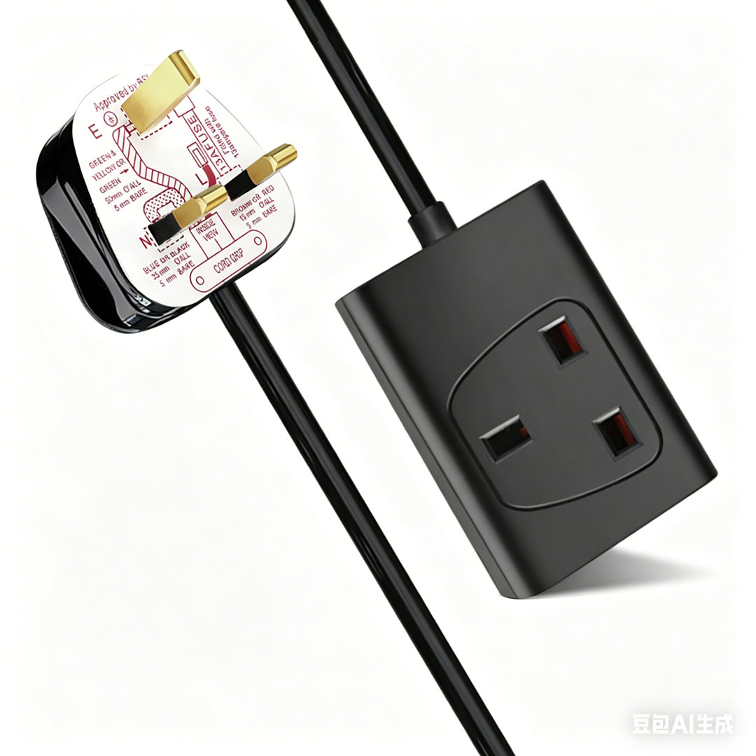 1 Gang Single Socket Extension Lead 13A UK 3Pin Plug - 10 Metre Cable