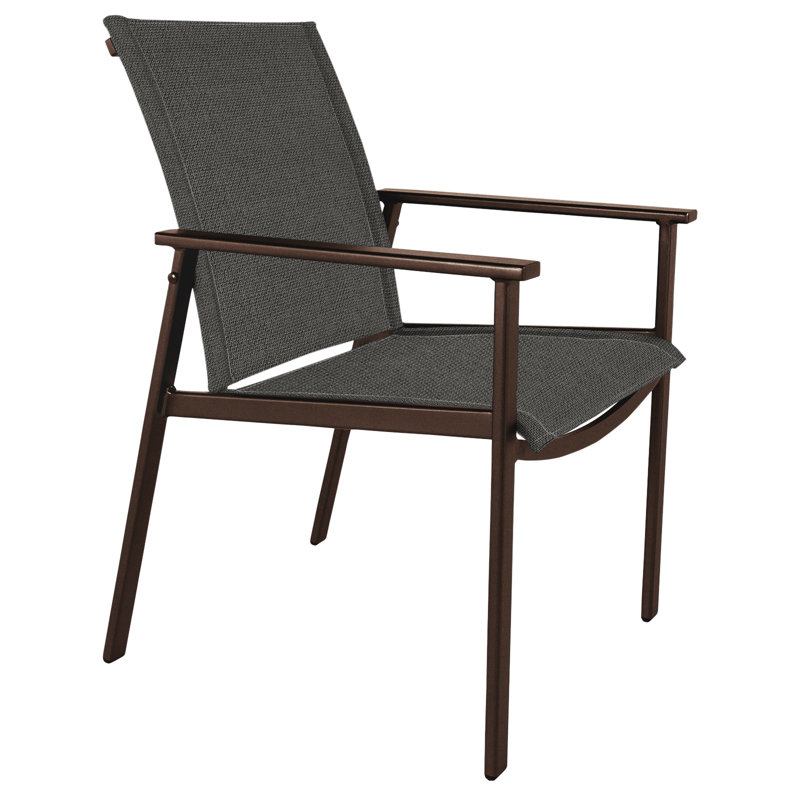 Marin Outdoor Dining Armchair, Logan Graphite, Copper Creek