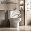 Une toilette, 1,1 / 1,6, chasse d'eau Tornado, hauteur, siège de chaise confortable, double siphon, cuve sans rebord, blanc brillant à fermeture douce, fonctionnement en douceur, efficacité de l'eau moderne