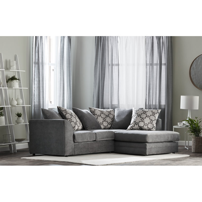 Arabella 3 - Piece Living Room Set, Pewter, Right Hand Facing 