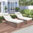 Outdoor Wicker Chaise Lounge Set Patio Reclining Chaise With Side Table And Cushions-1202323812