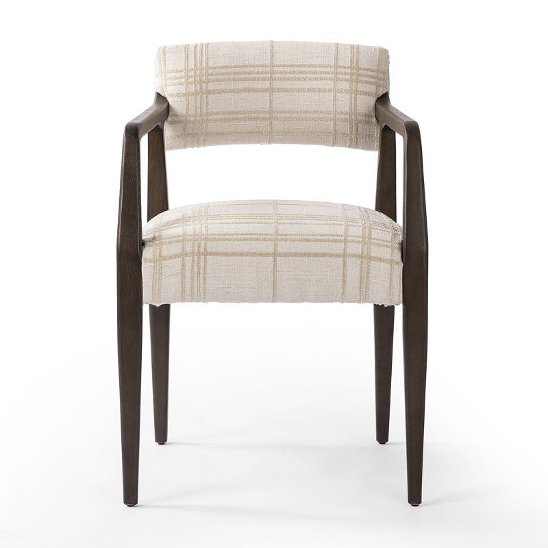Lajeana 20.28'' H Tufted Upholstered Oak Armchair, Sheffield Ivory