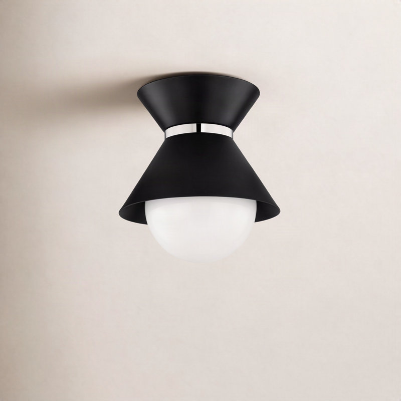 Scout 1 - Light Semi Flush Mount, Soft Black/Polished Nickel