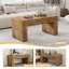 Table basse de 48 pouces avec rangement caché, table centrale épaisse en bois pour le salon et le bureau